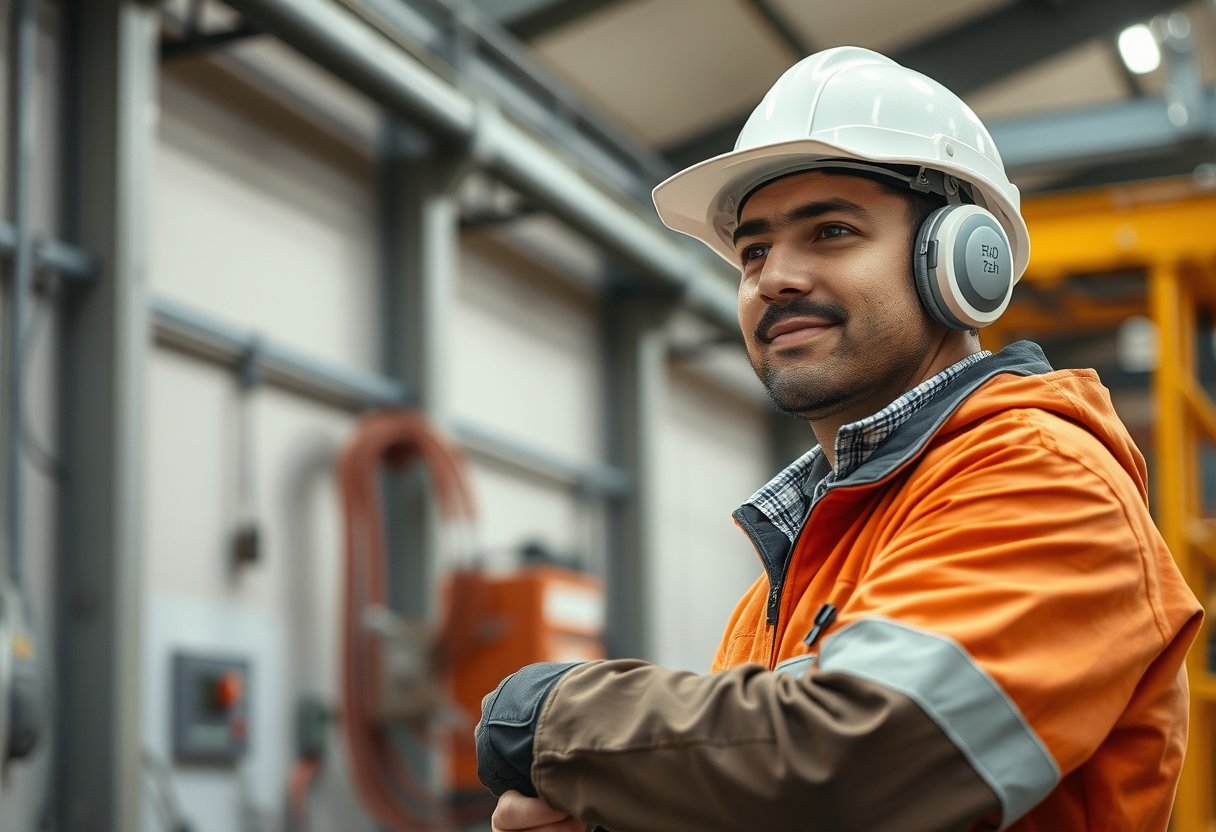 Imagen de un profesional de Técnico Laboral en Automatización Industrial realizando actividades propias de los estudios realizados