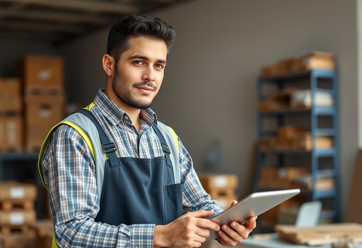 Imagen de un profesional de Técnico Laboral en Logística Empresarial realizando actividades propias de los estudios realizados