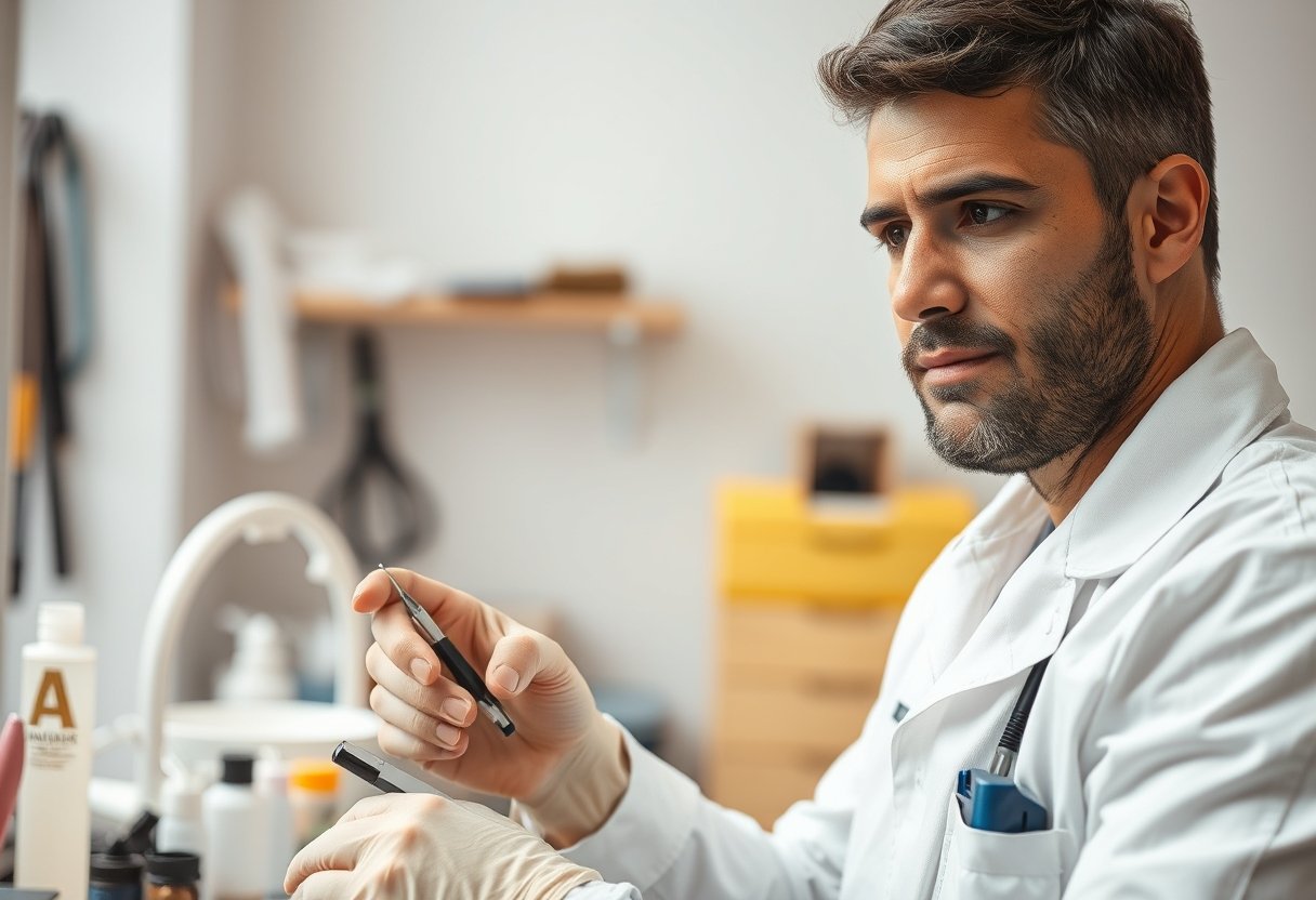 Imagen de un profesional de Técnico Laboral en Manicure y Pedicure realizando actividades propias de los estudios realizados