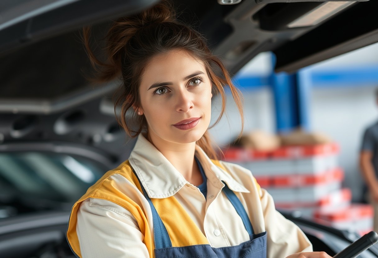 Imagen de un profesional de Técnico Laboral en Mecánica Automotriz realizando actividades propias de los estudios realizados