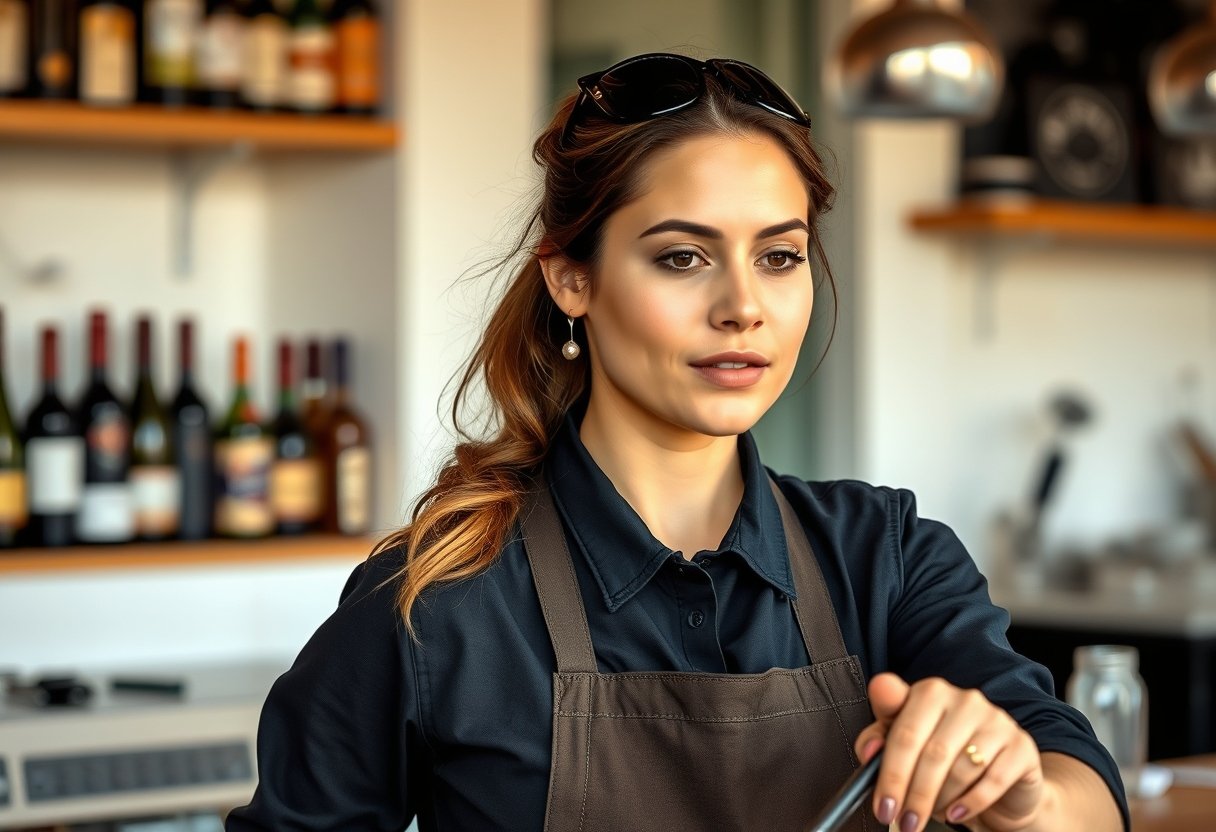 Imagen de un profesional de Técnico Laboral en Servicios de Bar y Restaurante realizando actividades propias de los estudios realizados
