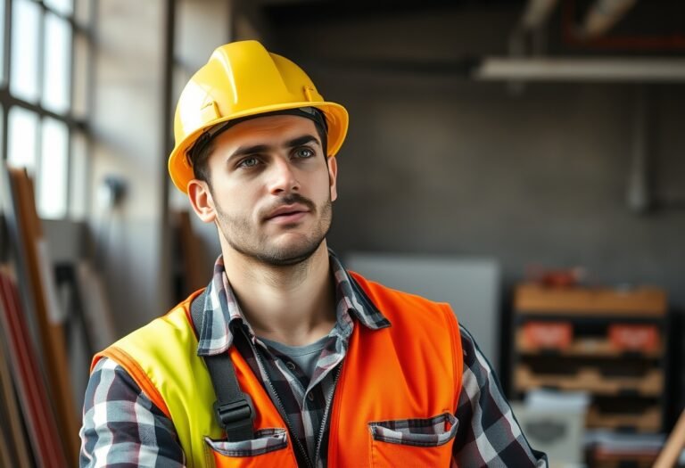 Imagen de un profesional de Tecnología en Construcción realizando actividades propias de los estudios realizados