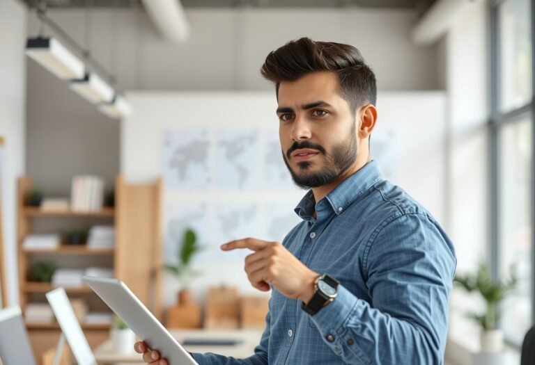 Imagen de un profesional de Tecnología en Diseño de Interiores realizando actividades propias de los estudios realizados
