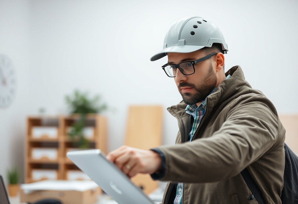 Imagen de un profesional de Tecnología en Gestión de Riesgos y Desastres realizando actividades propias de los estudios realizados