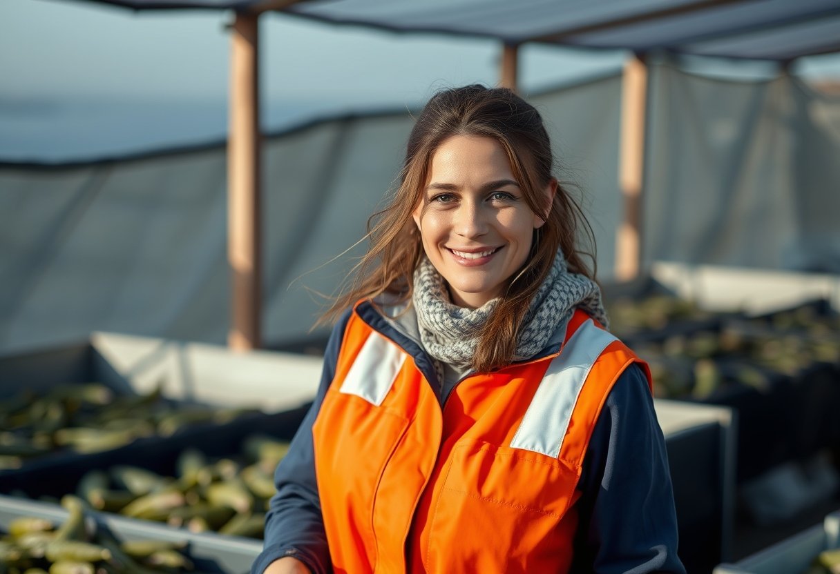 Imagen de un profesional de Tecnología en Producción Acuícola realizando actividades propias de los estudios realizados